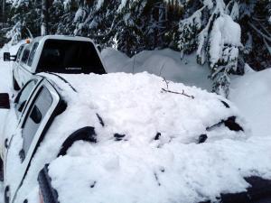Truck Damaged by Snow